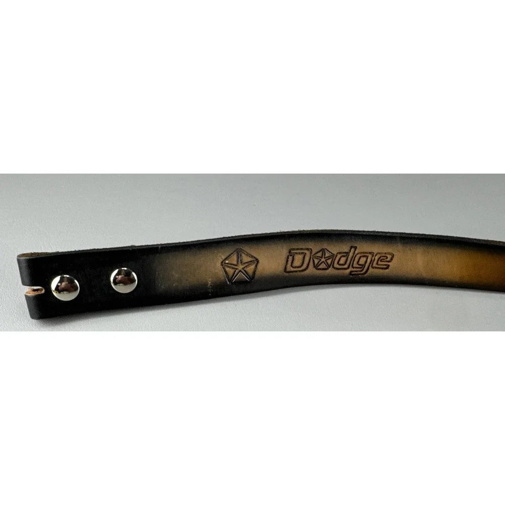 Dodge Ram Trucks Tooled Brown Cowhide Leather Belt 44 x 1.5 Western Ranch Rodeo